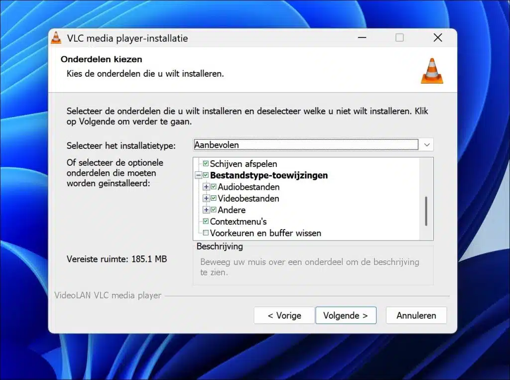 Aanbevolen installatietype