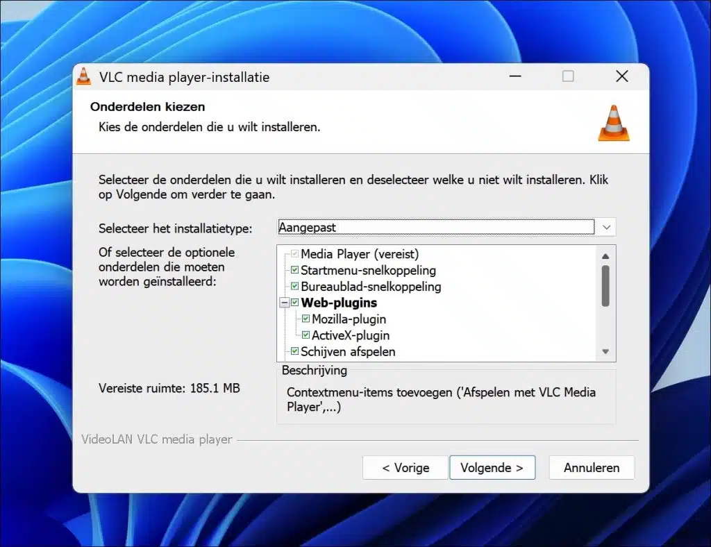 Aangepast installatietype