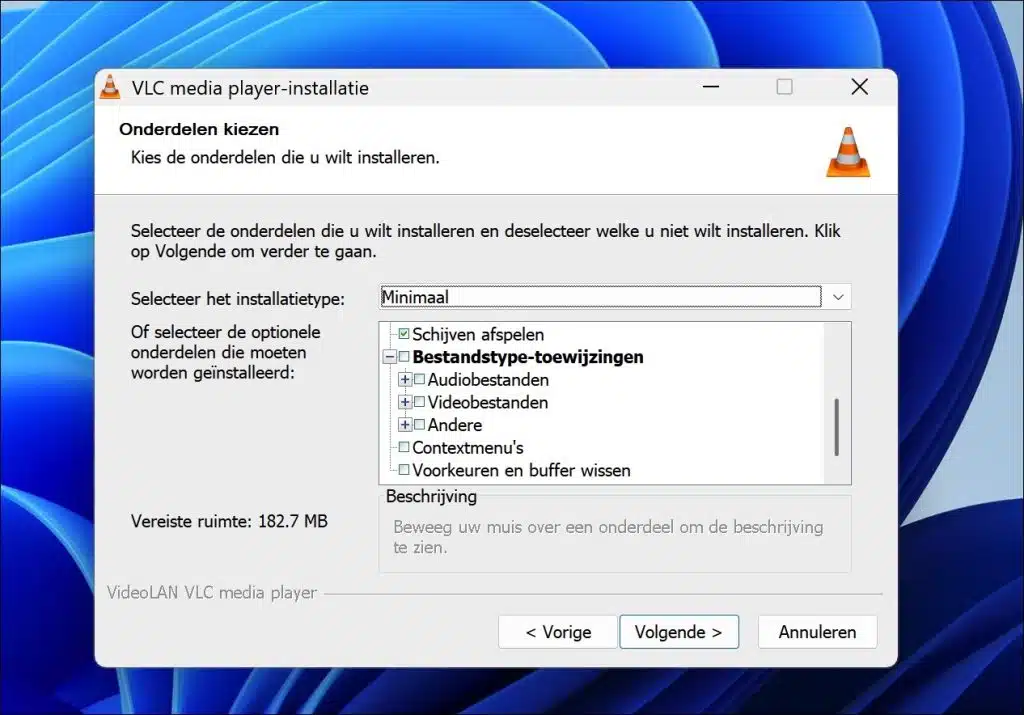 Minimaal installatietype