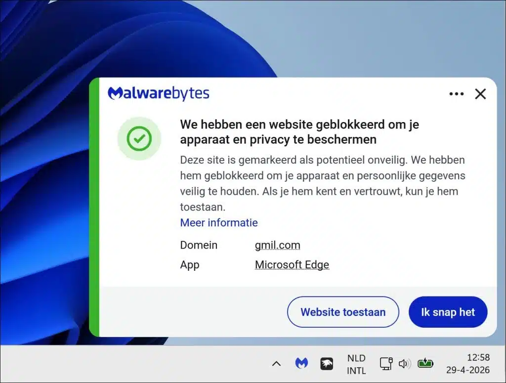 misleidende website geblokkeerd met malwarebytes