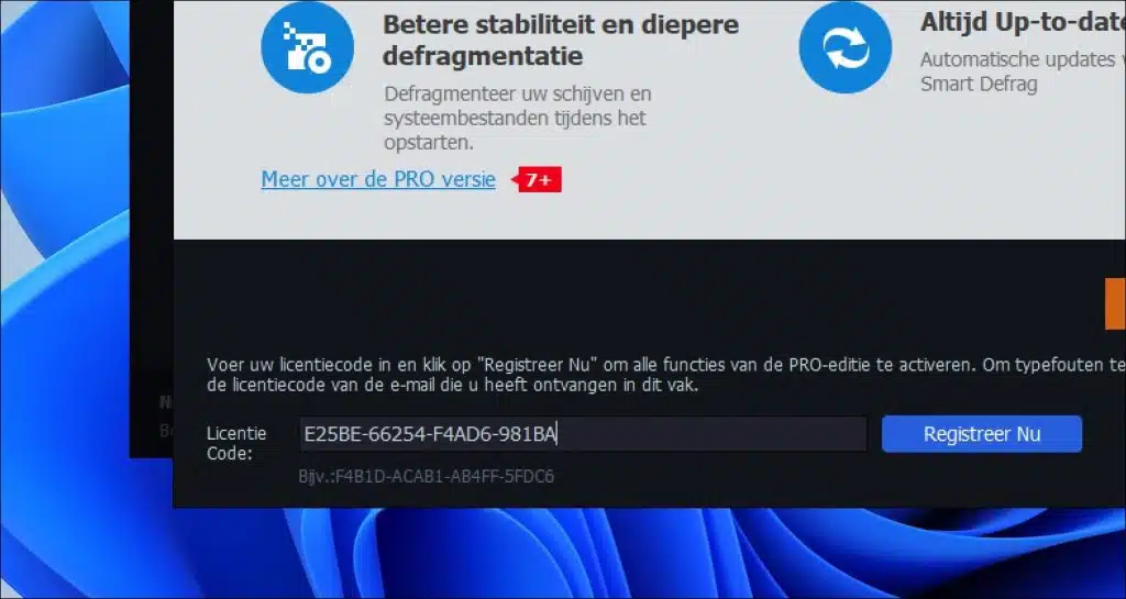 IObit Smart Defrag licentiecode